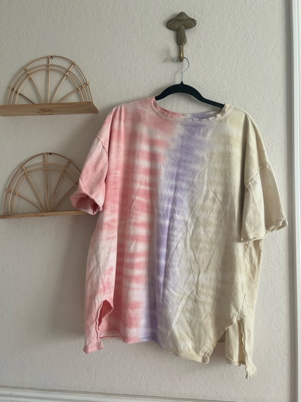 easel Pastel Lavender & Cream Knit Top
